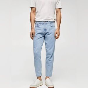 Mango mens Bob straight leg light jeans in size 28 waist